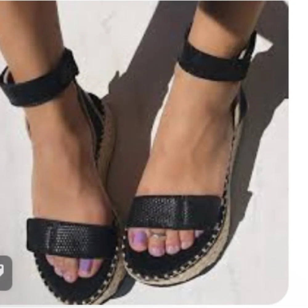 OTBT Reflector espadrilles Women's Black vacations beach casual office Y2K 11M